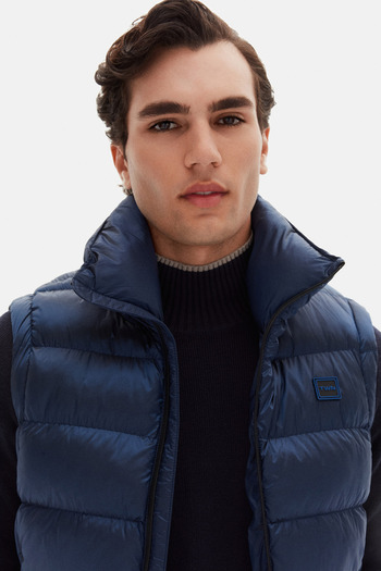 Twn Vestă simplă, albastră, slim fit Saks