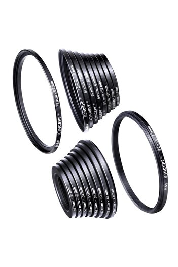 K&F CONCEPT Step Down Thread Adapter Kit 18 Pieces Filter Ring Adapter Camera Lens