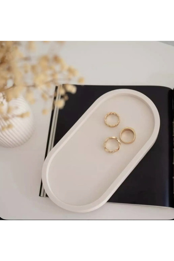 thiramis homeconcept White Jewelry, Keychain Pinterest Decor Plate 13X8 cm
