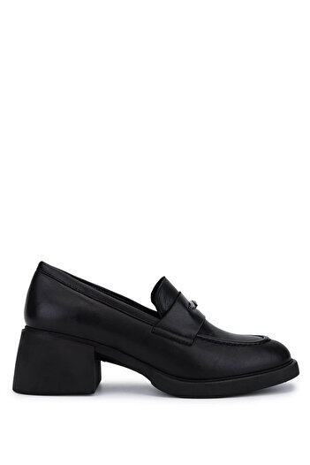 Tamer Tanca Women's Genuine Leather Black Loafer Shoes
