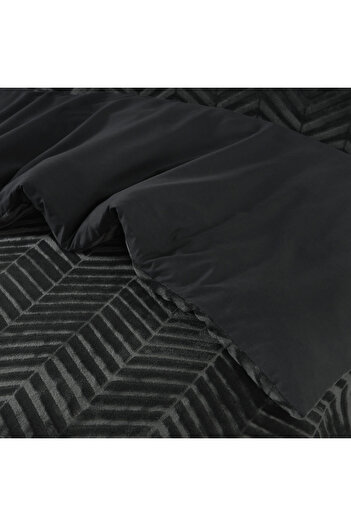 Sleeptime Chevron Teddy Anthracite Bedding Set