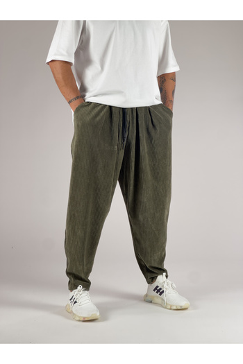 COCOPELLI Khaki Velvet Pleated Half-Shalwar