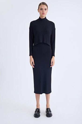 Vitrin Turtleneck Long Dress