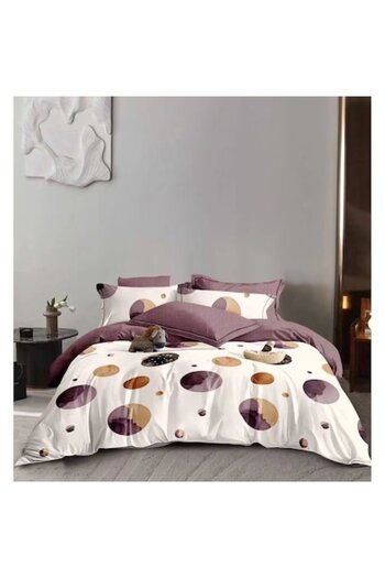 Evia Home Double bed linen set made of finet, with 4 pillowcases, Evia Home, Planet Roses
