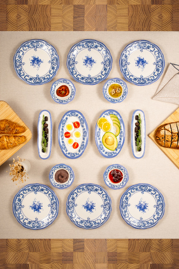 Fecra Majestic Blue 14 Piece Breakfast Set