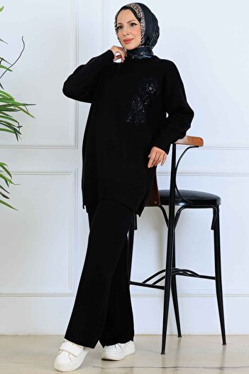benguen Processing Detail Knitwear Set S1067 Black