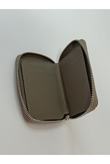 Nevgiss Aksesuar Zippered Real Leather Wallet with Leaf Compartment