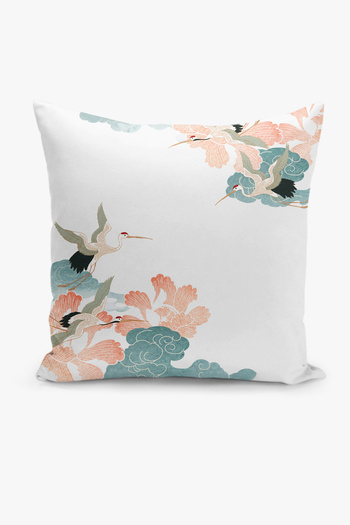 Filamente Double-Sided Digital Printing Throw Pillow Cover Bird Flower Pattern