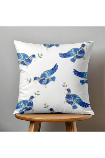 Filamente Double-Sided Digital Printing Throw Pillow Cover Bird Flower Pattern