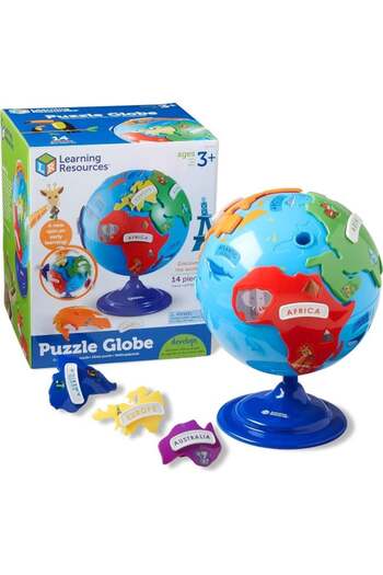 Learning Resources Puzzle Globe Educational & Interactive Learning Map World Globe Kids Spinning Glo