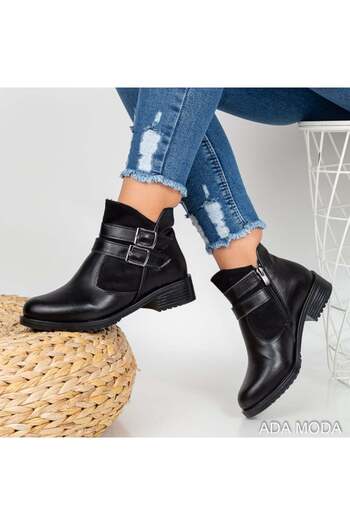 ADAMODA.RO Women's Boots with Buckles and Side Zipper – Modern and Comfortable Style