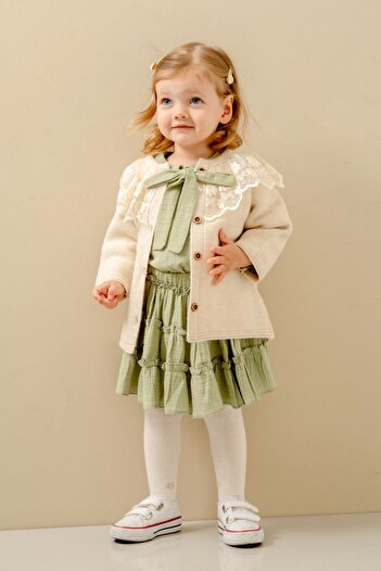 Öztürkpartievi Mint Green Beige Girls' Set of 4