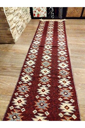 OEM Traditional Rug, Size 60x200cm, Red and Cream, Rustic Model 2