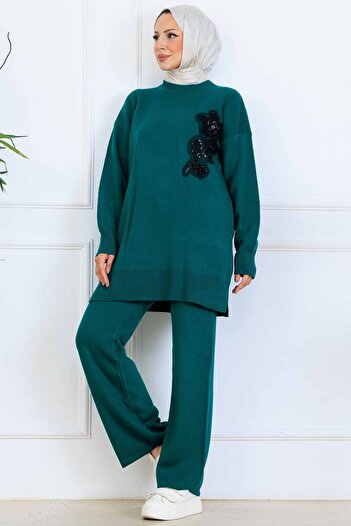 benguen Processing Detail Knitwear Set S1067 Emerald Green
