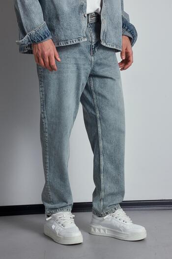 ablukaonline Erkek Baggy Fit Jean Açık Mavi