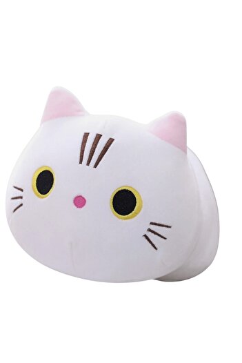 Malvys Plush Toy White Cat "Snowy" 25 cm, Kawaii Toy for Girls and Boys
