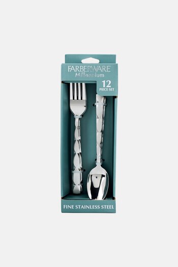 Farberware 12 Pieces Stainless Steel Tablespoons And Dinner Forks Set, Silver
