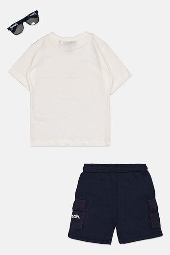 BENCH Toddlers Boy 3 Pieces Brand Logo T-shirt Shorts And Sunglass Set, Multicolor
