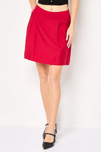 Lacoste Women Embroidered Logo Mini Skirt, Red