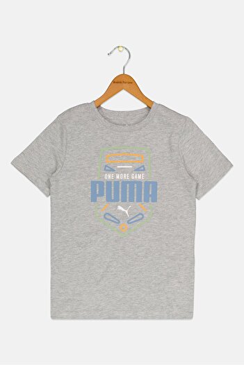 Puma Kids Boy Sportswear Fit Short Sleeve Training T-Shirt, Heather Grey