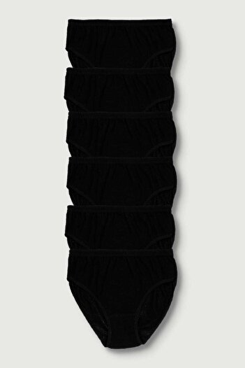 Tutku Women's Black 6-Pack Ribana Bato Panties Elf568T0922Ccm6-Black-M
