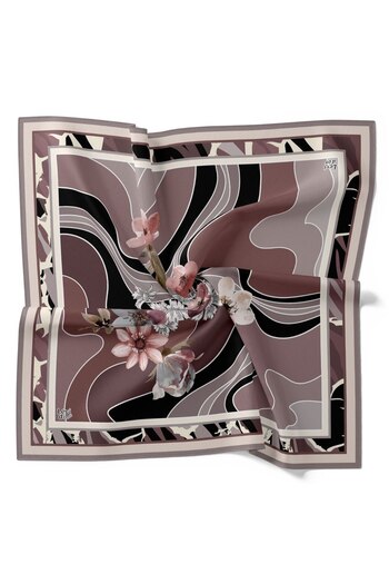 Levidor Floral Batik Pattern Sparkling Crystal Scarf