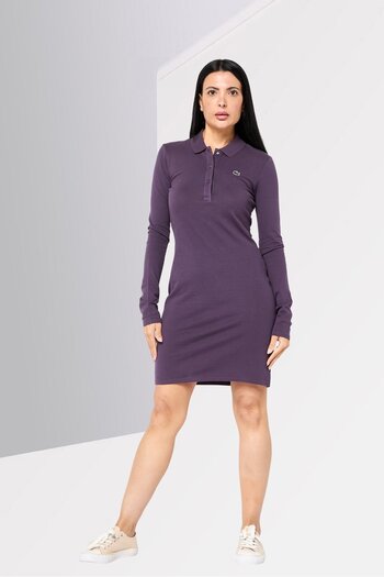 Lacoste Women Embroidered Logo Mini Dress, Purple