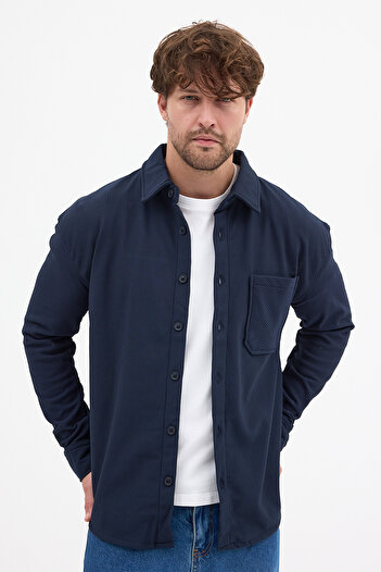 CLIPMAN Чоловічий Regular Fit з еластаном, з флісовою підкладкою, куртка з тканини Ottoman, сорочка