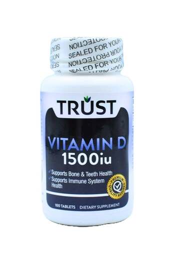 Trust Vitamin D 1500 IU Prevents Osteoporosis - Boost Neuromuscular And Immune Function 100 Tabs