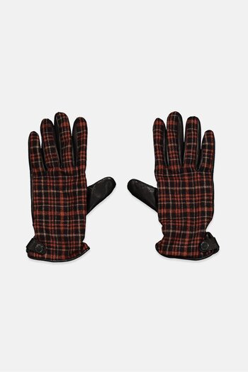 Harmont & Blaine Men Plaid Gloves, Black and Brown Combo