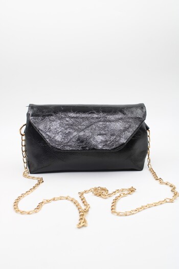 LASSO Women's Wallet Size Gold Chain Shoulder Bag