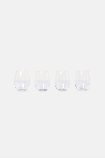 Gibson Home 4 Pcs Stemless Wine Glass Set 532ml, Transparent