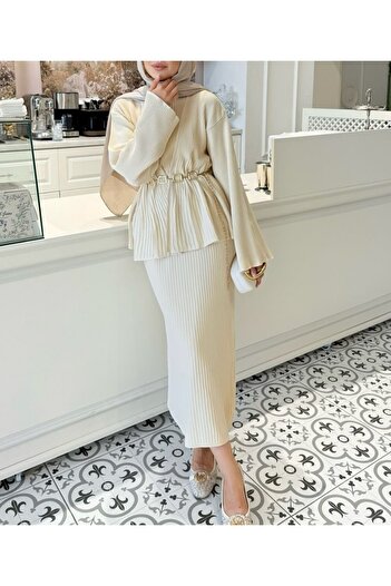fyla boutique Kemerli Triko Elbise