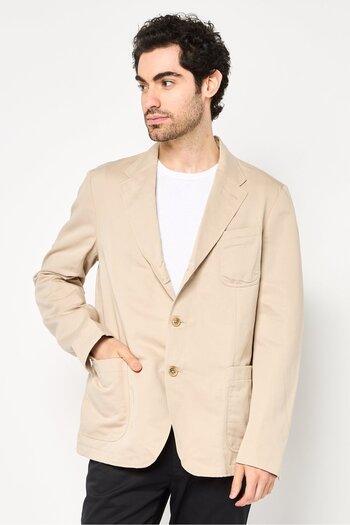 Lacoste Men Regular Fit Solid Casual Blazers, Beige