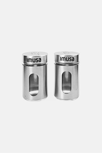 Imusa 2 Pcs Salt And Pepper Shakers 82 ml, Silver