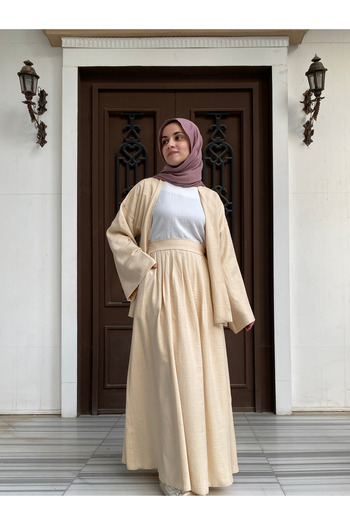 NON Women's Linen Shirt and Pants Set with Detail