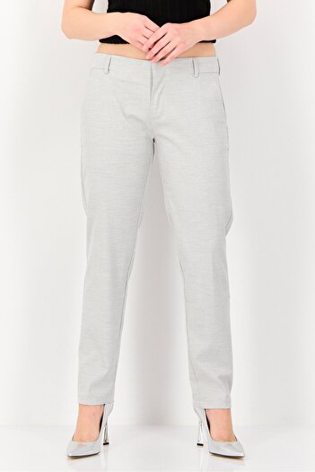 Reiko Women Cigarette Fit Heather Dress Pants, Light Grey