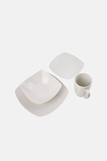 Gibson Home 16 Pieces Fine Ceramic Dinnerware Set, White