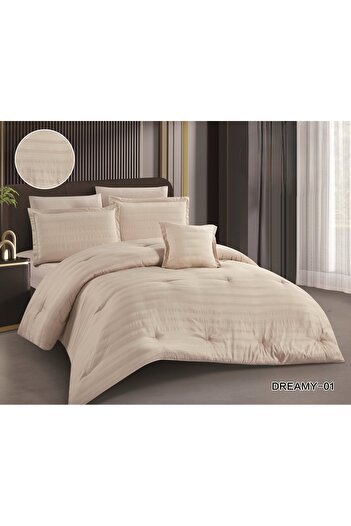 Roshen New Dreamy Microfiber Double Bedspread, High Quality, Embroidered, 7 Pieces, Comfort and Luxury at the Same Time, Size 260*240