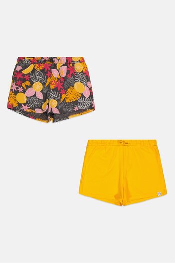 Cool Club Kids Girl 2 Piece Allover Printed Drawstring Shorts, Multicolor