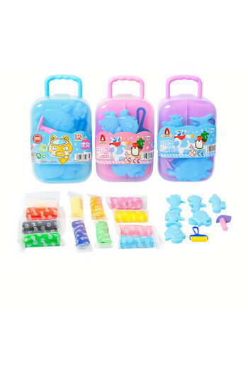 JML Colored modeling clay, set of 12, in a cart with modeling accessories, different colors