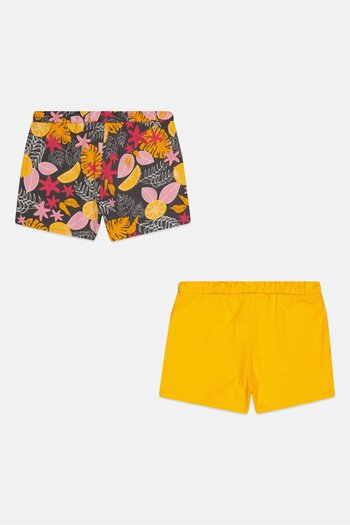 Cool Club Kids Girl 2 Piece Allover Printed Drawstring Shorts, Multicolor