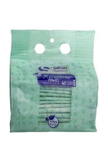 Salon System Refreshing Single-Use Mint Towels by - 12 Pieces