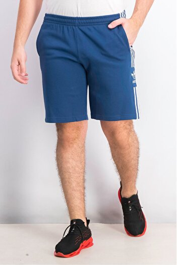 adidas Men Regular Fit 3 Stripe Drawstring Shorts, Marine Blue