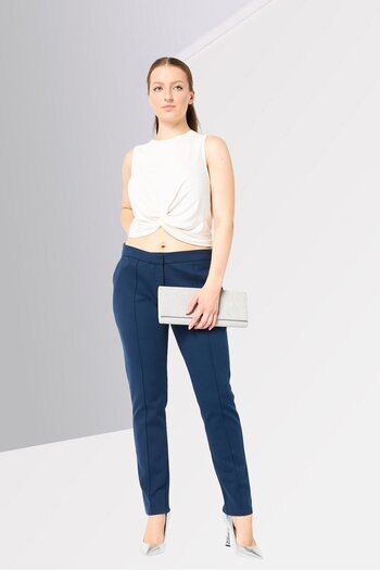 Lacoste Women Regular Fit Solid Chino Pants, Navy
