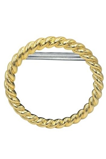 Salon System Handheld Circular Mirror with Twisted Gold Frame by
