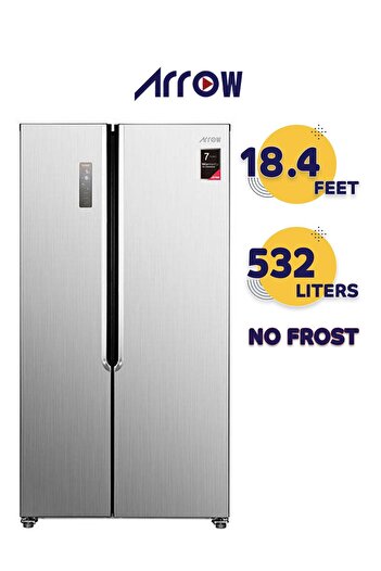 Aro Side-by-Side Refrigerator and Freezer - 18.4 Cu. Ft - 532 Liters - Steel - RO2-820SNF
