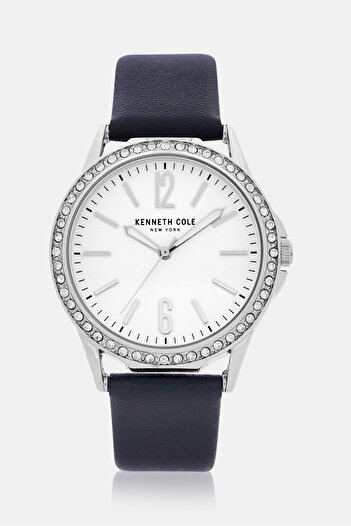 Kenneth Cole Women KCWLA2271701 Leather Analog Watch 34 mm, Dark Grey