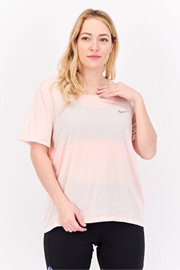 Nike Women Dri Fit Short Sleeve Running Tops, Peach