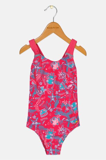 SPEEDO Toddlers Girl Allover Print One Piece Swimwear, Multicolor